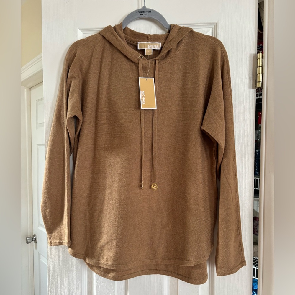 MICHAEL KORS Camel Lightweight Sweater Hoodie